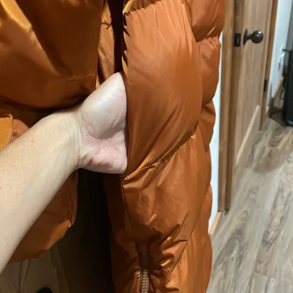 Calia by Carrie Underwood Long Orange Puffer Coat - Picture 5 of 6